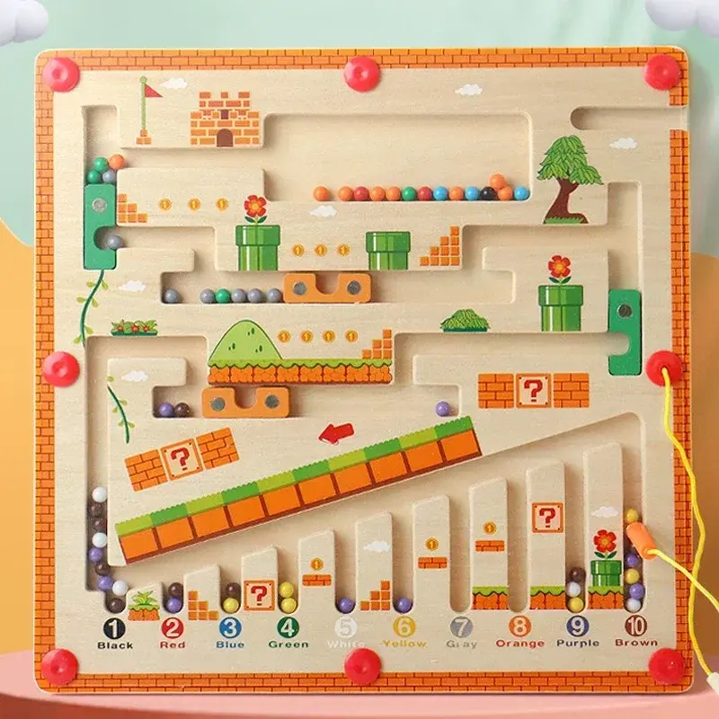 Magnetic Color and Number Maze Learning Education Toys Color Matching Montessori Toys boy girl  Toys for Children Gift
