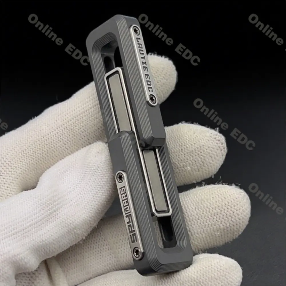 Used EDC Toys LAUTIE Xlock 2.0 Zirconium Fidget Slider Stress Relief Toy Portable Office Desk Accessories Push Slider