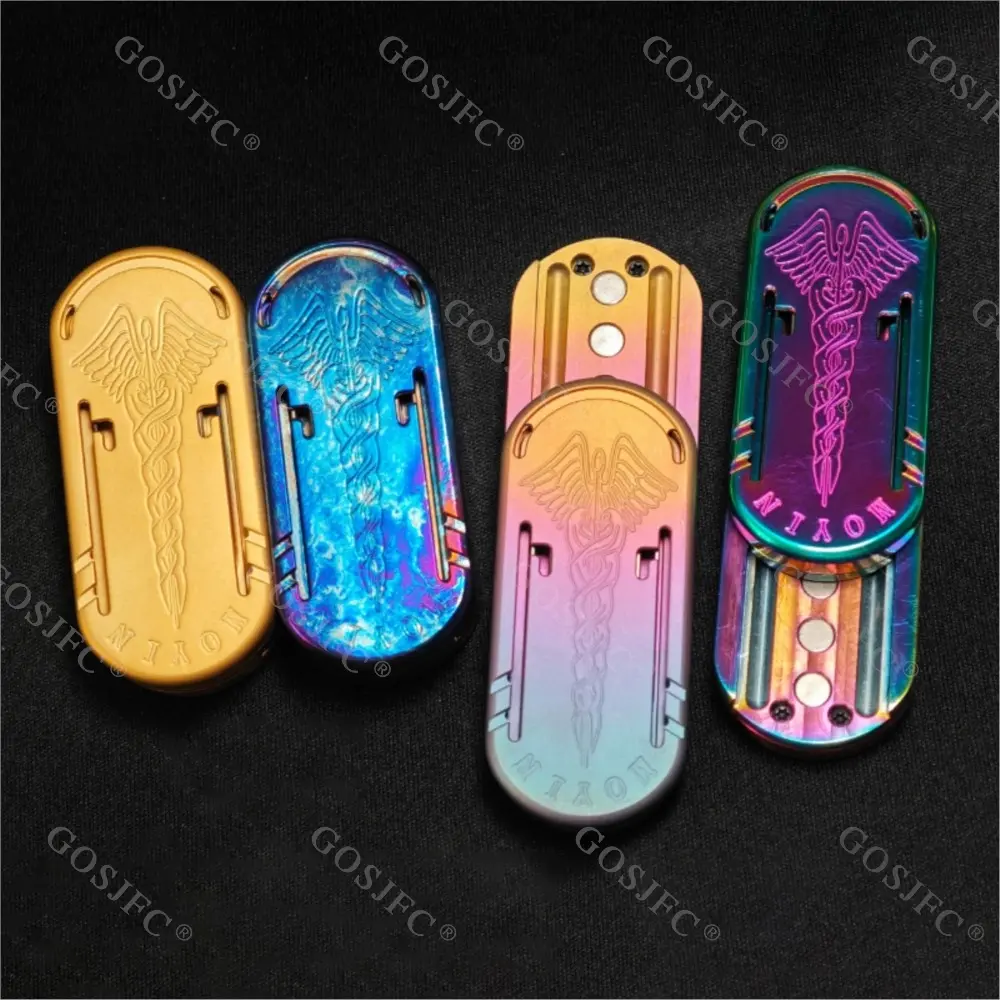 ZDEDC Mace Double Tuning Fork Fidget Slider Titanium Anxiety Toys Office Desk Accessories Push Slider Haptic Coin