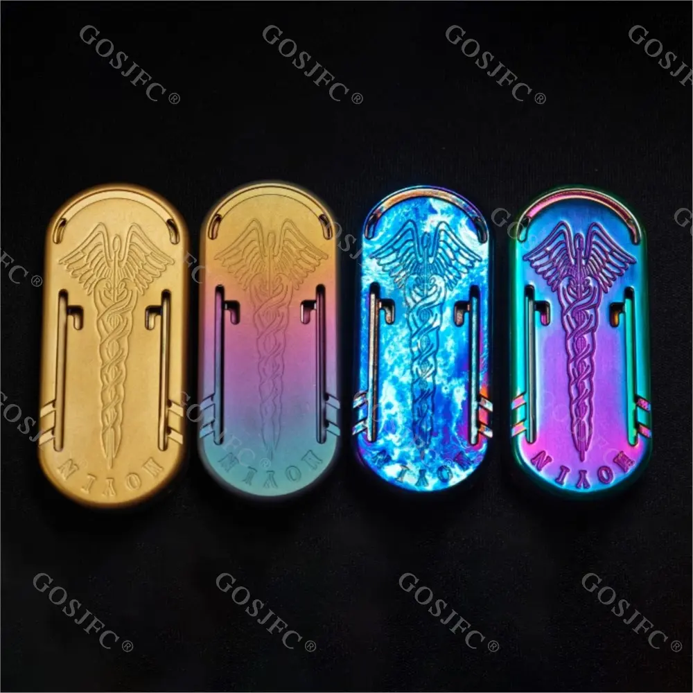 ZDEDC Mace Double Tuning Fork Fidget Slider Titanium Anxiety Toys Office Desk Accessories Push Slider Haptic Coin