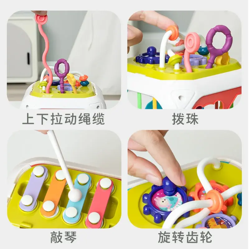Montessori Baby Toys 0-12 Months Sensory Development Learning Educational Toys Colorful Blocks Sorting Game for Babies Infant