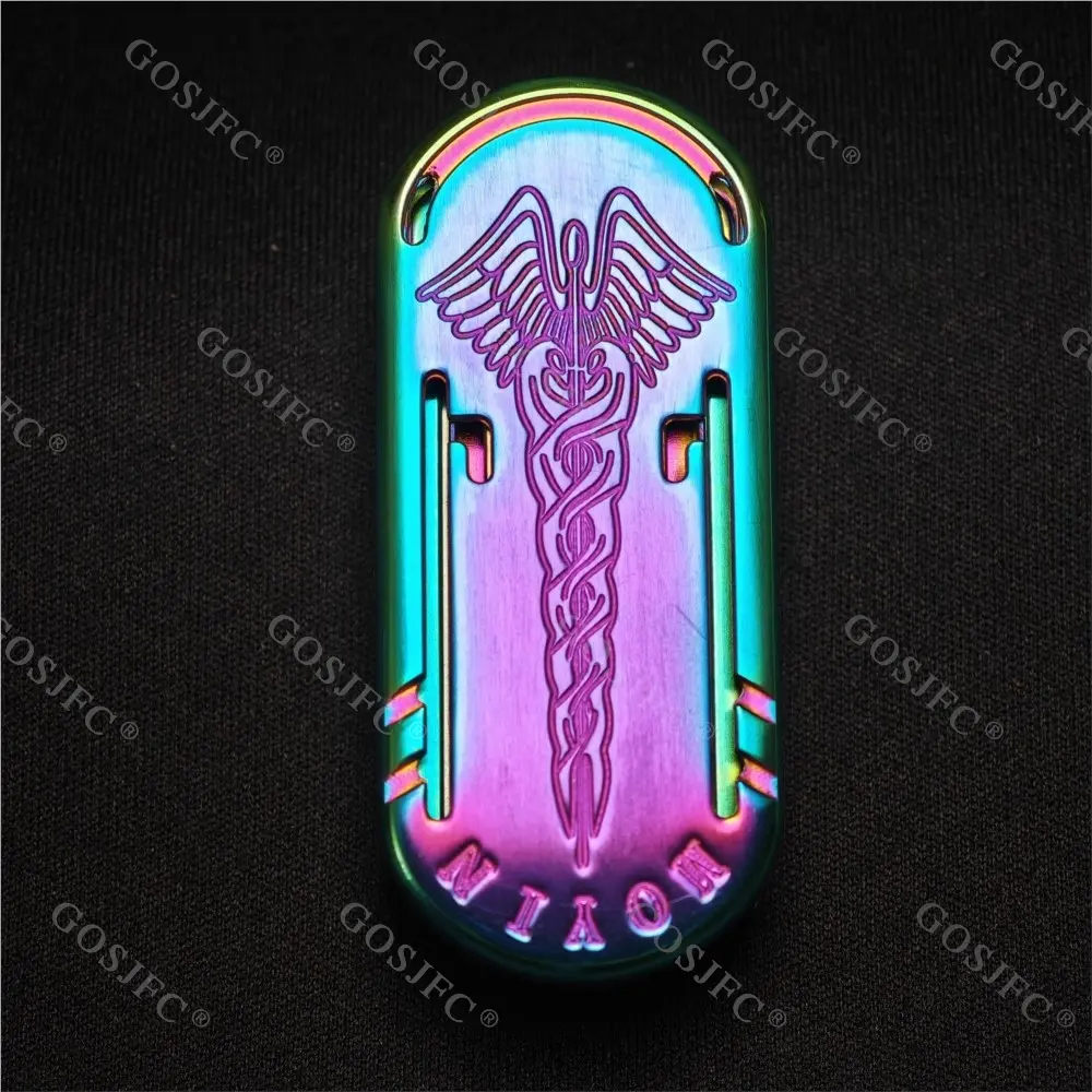 ZDEDC Mace Double Tuning Fork Fidget Slider Titanium Anxiety Toys Office Desk Accessories Push Slider Haptic Coin