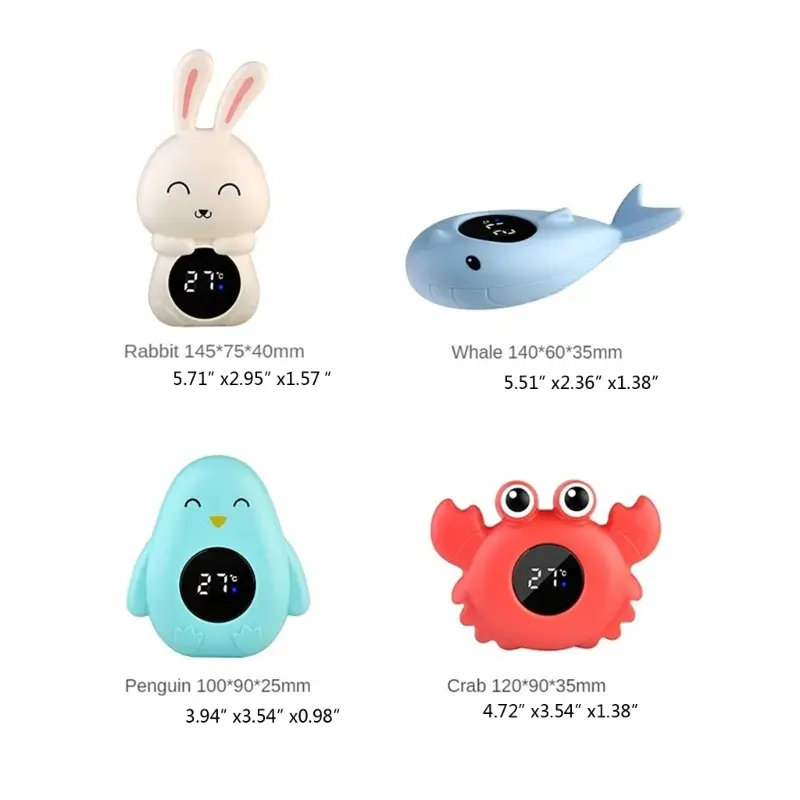 Baby Bath Thermometer Cartoon Digital LED Display Thermometer Water Temperature Meter Safety Bath Toy Floating Toy