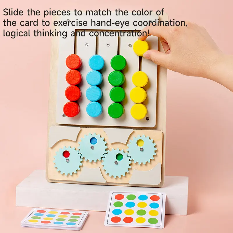 Montessori Wooden Toys Children Color Shape Matching Cognition Learning Game Toys Training Activity Hand-eye Coordination Toys