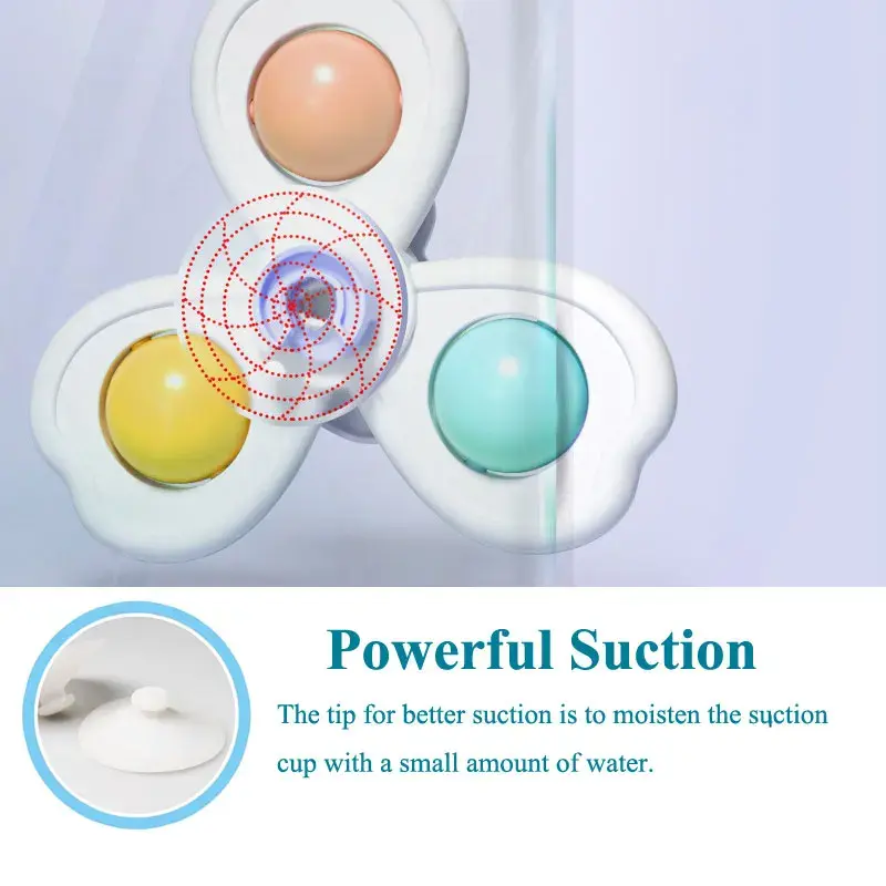 3PC Set Suction Cup Spinning Cartoon Animal Spinner Toys For Kids Window Baby High Chair Table Travel Bath Toy for Children Gift