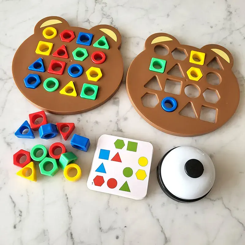 Children Matching Puzzle Toys Colors Geometric Shape Jigsaw Board Games Early Educational Interaction Toys For Kids Battle Games
