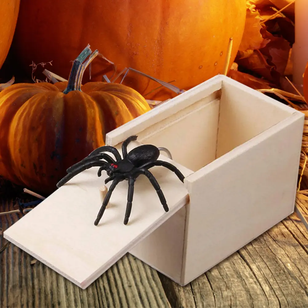 Funny Surprise Joke Prank Happy Box Wooden Spider Box Toys And Other Scary Toys Target Adult Boy April Fool Festival Party Props