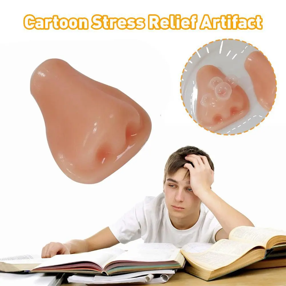 Funny Human Nose Shape Squeeze Toys Super Soft Simulated Nose Pinching Toy Creative Stress Relief Toy Prank Nose Game for kids