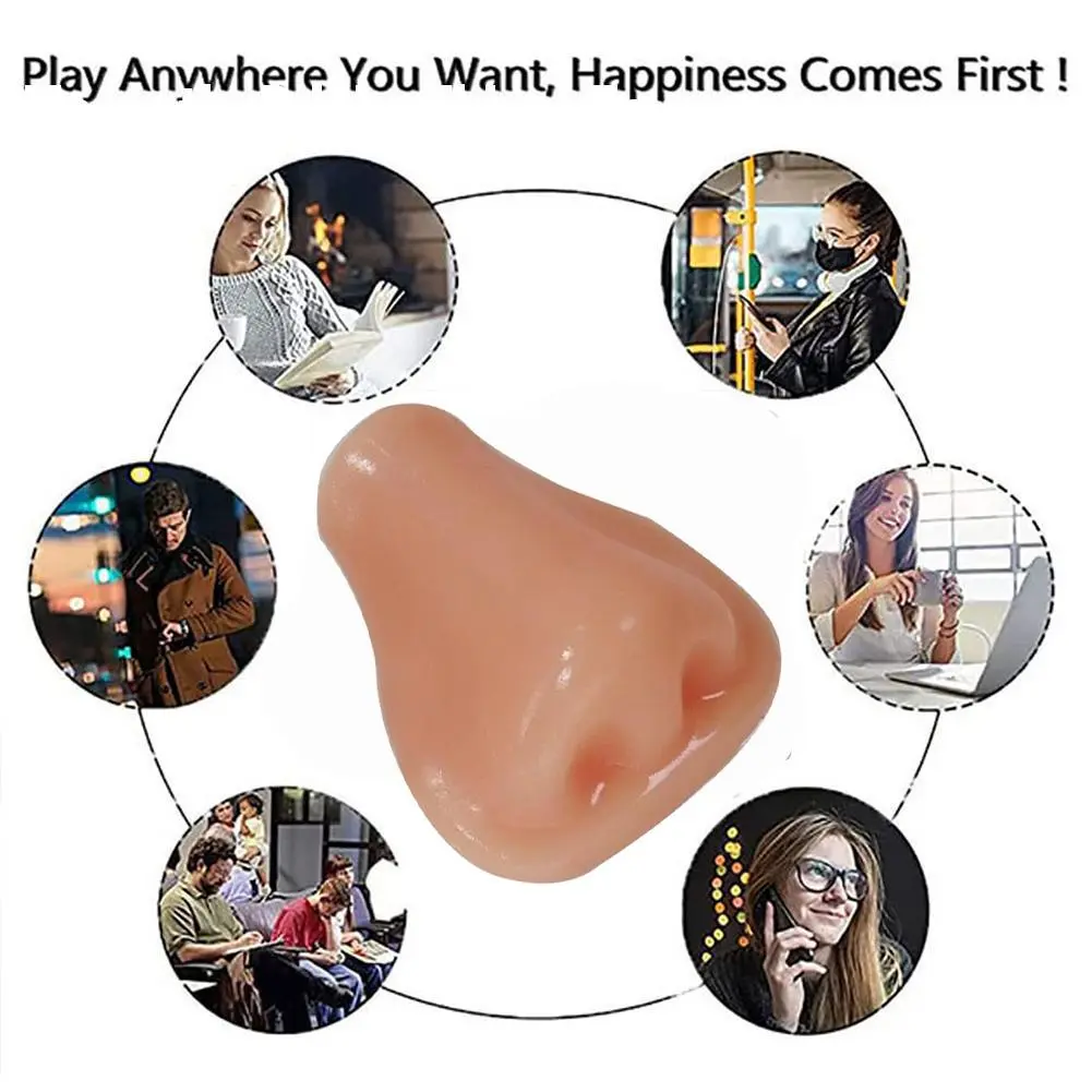 Funny Human Nose Shape Squeeze Toys Super Soft Simulated Nose Pinching Toy Creative Stress Relief Toy Prank Nose Game for kids