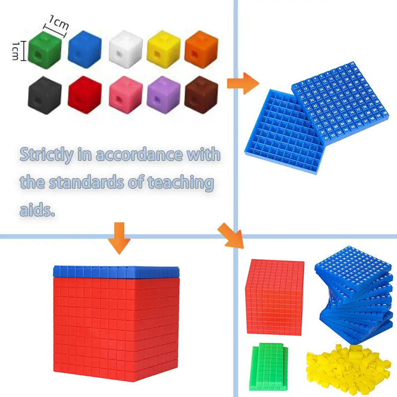 1cm Linking Cubes Math Learning Toys Kids Montessori Decimal Counter Digital Sensory Play Parish Teaching Aids Educational Toys