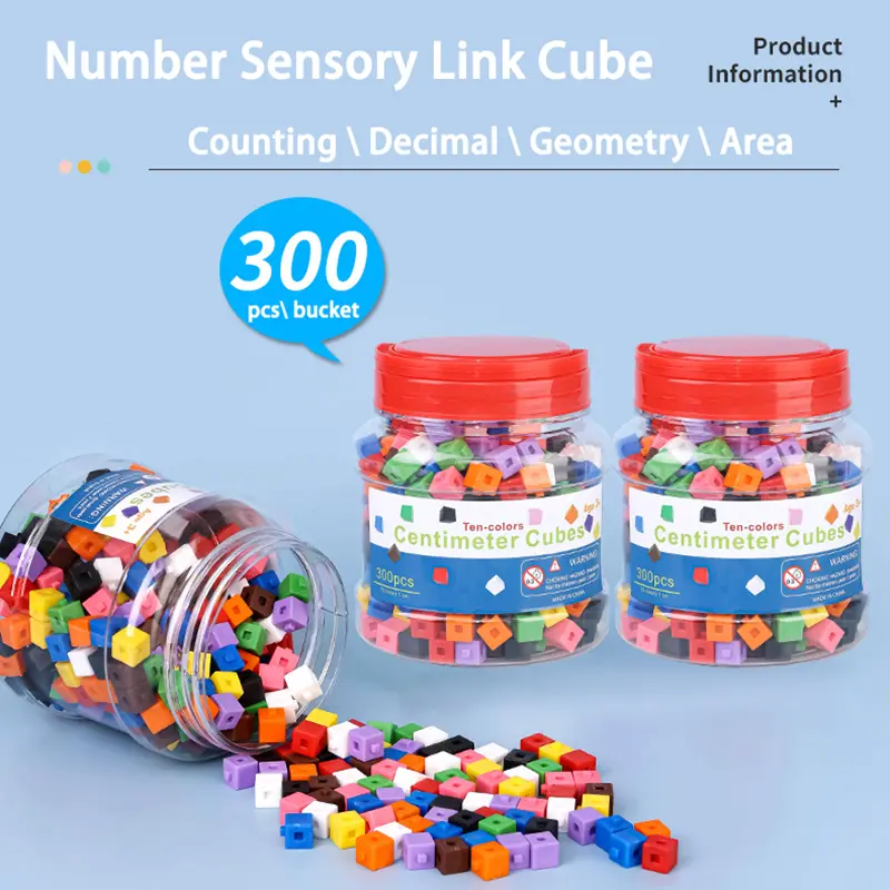 1cm Linking Cubes Math Learning Toys Kids Montessori Decimal Counter Digital Sensory Play Parish Teaching Aids Educational Toys