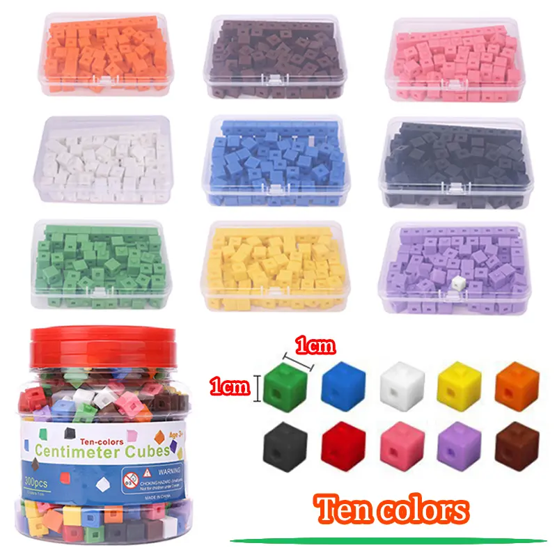 1cm Linking Cubes Math Learning Toys Kids Montessori Decimal Counter Digital Sensory Play Parish Teaching Aids Educational Toys