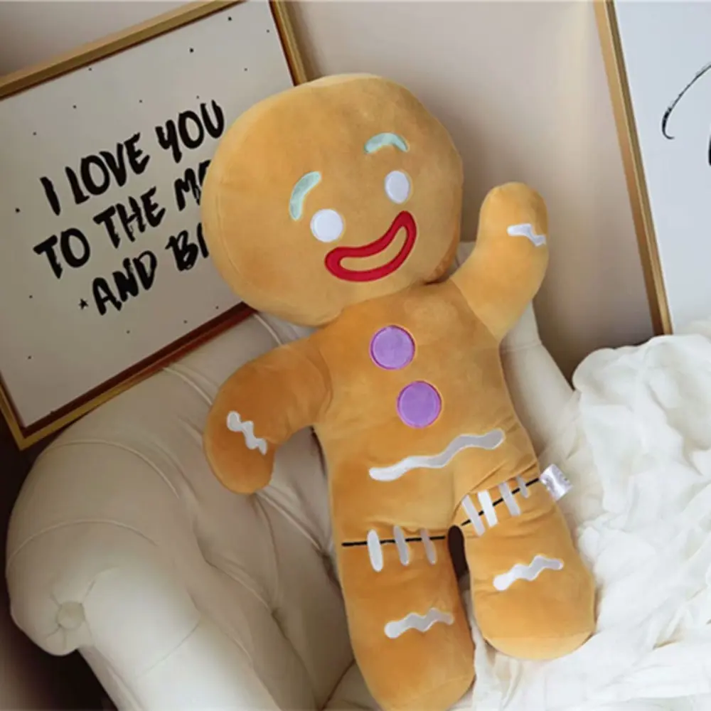 Gingerbread Man Plush Doll Sofa Decoration Cute Cookie Man Filled Soft Doll Toy Key Chain Soft Pendant Gifts Room Decoration