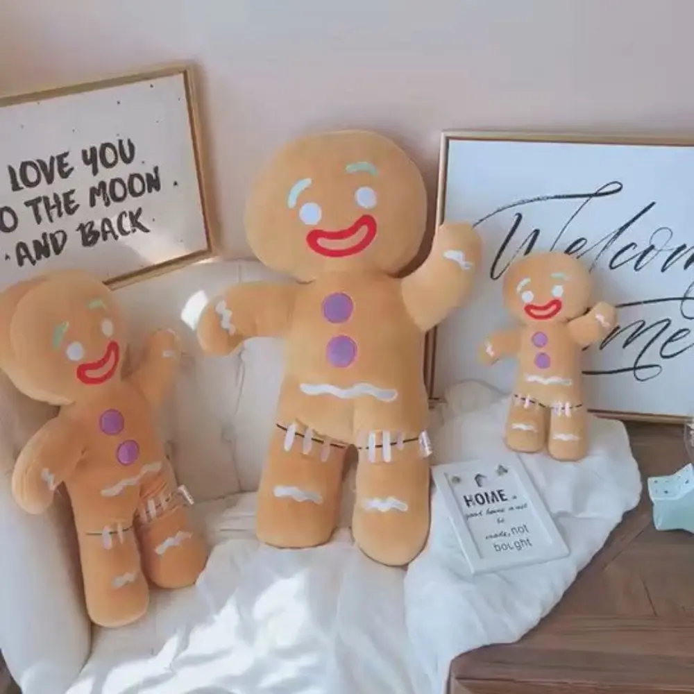 Gingerbread Man Plush Doll Sofa Decoration Cute Cookie Man Filled Soft Doll Toy Key Chain Soft Pendant Gifts Room Decoration