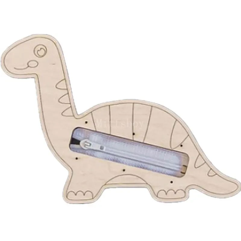 Montessori Busy Board Accessories Wooden Toys Dinosaur Zipper Planet Unlock Educational Toy Early Educations Training Toy Gifts