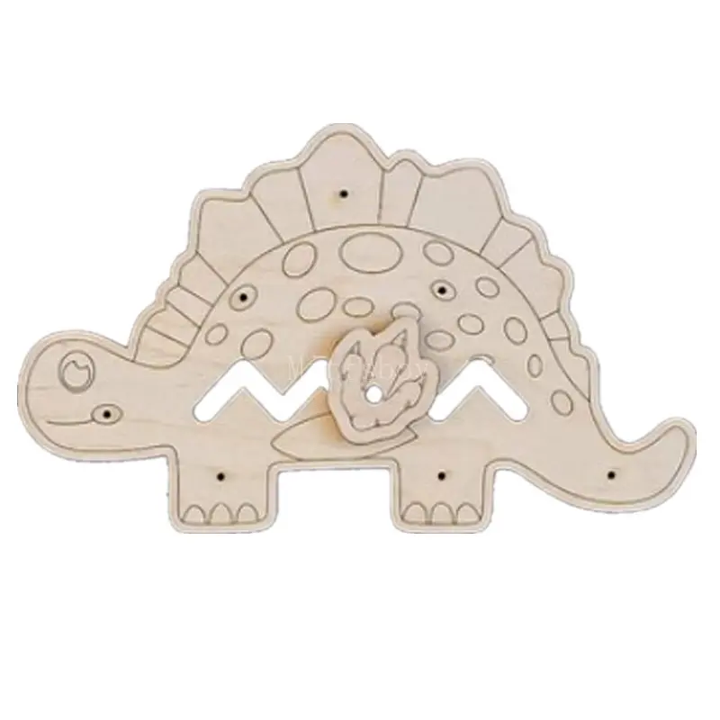 Montessori Busy Board Accessories Wooden Toys Dinosaur Zipper Planet Unlock Educational Toy Early Educations Training Toy Gifts