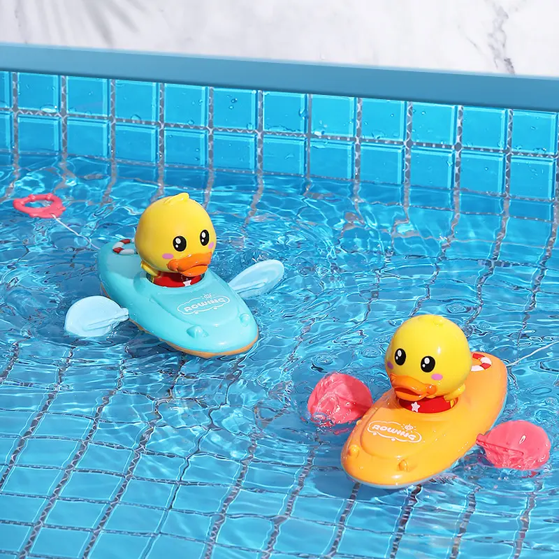 1 Pc Little Yellow Duck Kayak Toy Swimming Pool Bathroom Toy Baby Bath Toys Игрушки Для Детей Іграшки Для Вани Patito De Hule