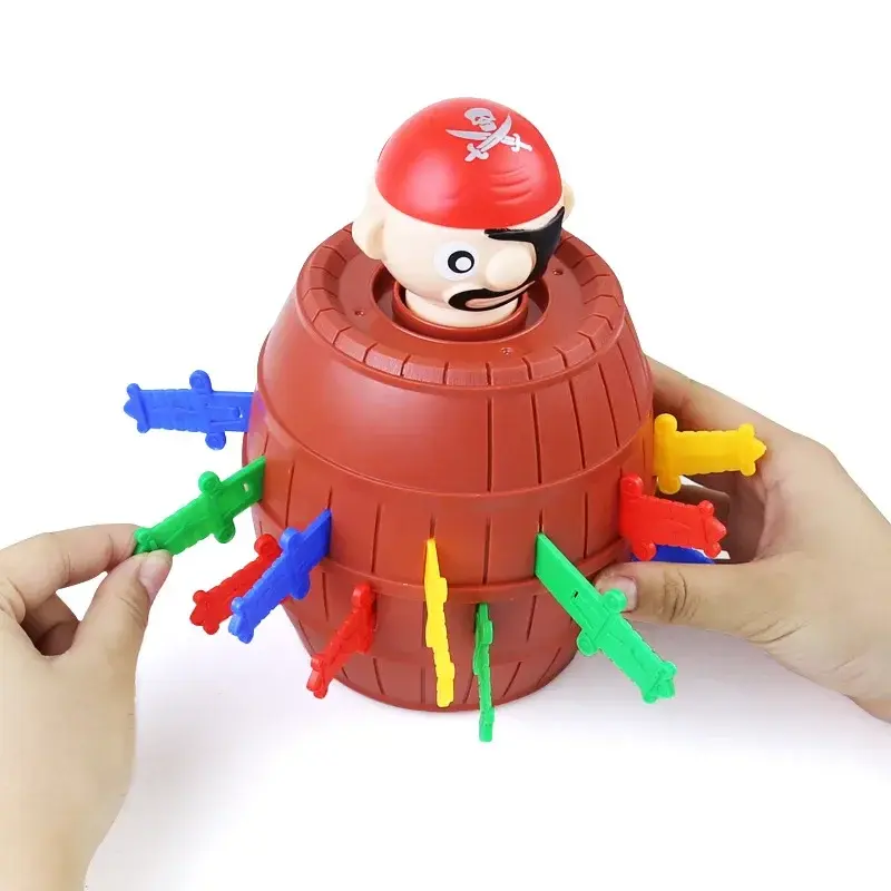Pirate Barrel Game, Interactive Pop-Up Pirate Toy, Bucket with Swords Puzzle Action Game, for Family Kids Tabletop Entertainment