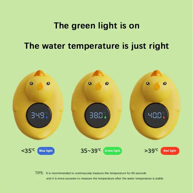 Little Yellow Duck Thermometer Baby Bathtub Shower Water Thermometer Baby Safe Temperature Sensor Floating Waterproof Baby