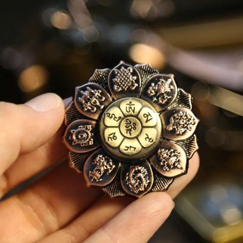 Lotus Fingertip Gyroscope Fidget Spinner Metal Hand Spinner Autism Rotation Anti Pressure Toy Fidget Toy Children's Gift