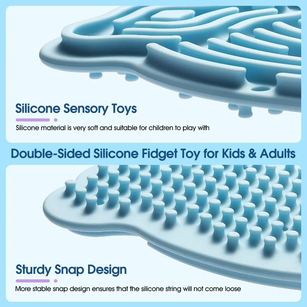 New Silicone Sensory Activity Board Double-Sided Stress Relief Fidget Toy Calming 12 Strings Rainbow Sensory Toys Kids Adults