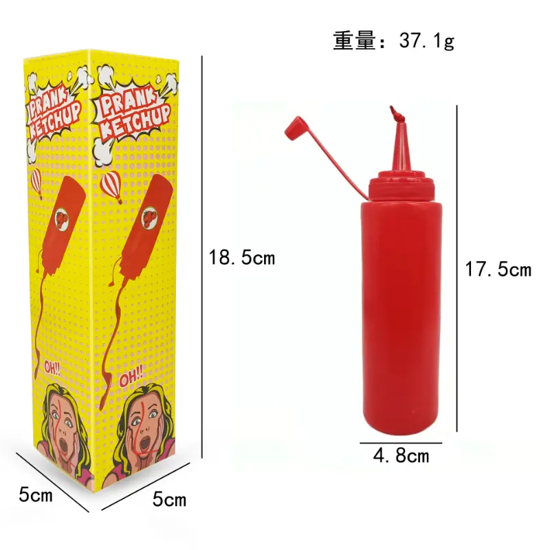 Funny Prank Ketchup Bottles Practical Jokes Tomato Sauce Prank Adult Kids Cool Toys Frightening Items Fake Ketchup Surprise Gift