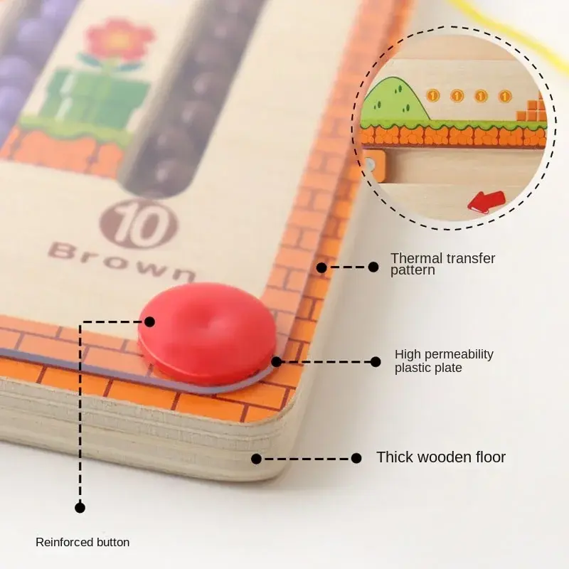 Wooden Magnetic Color and Number Maze Learning Education Toys Color Matching Montessori Toys Wooden Toys for Children Gifts
