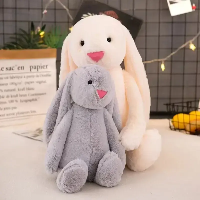 Unisex Cute Soft Cotton Stuffed Animals Easter Rabbit Bad Bunny Plush Long Ear Birthday Sleeping Mate Bunny Stuffed Plush Toy