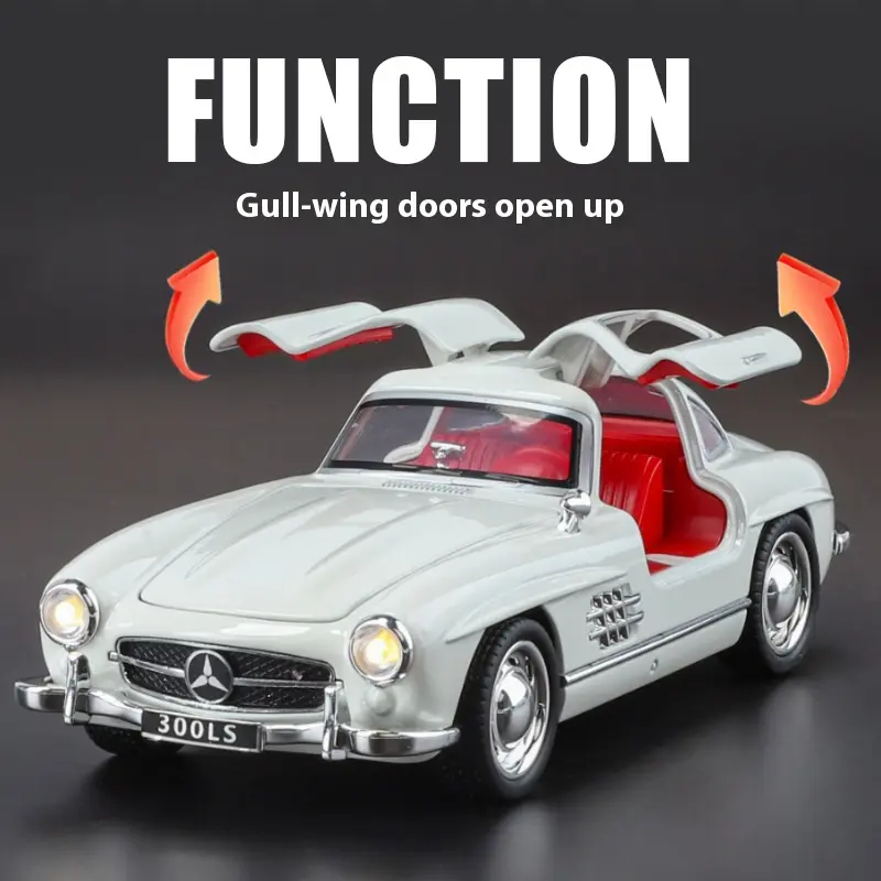 1:32 Mercedes Benz 300SL Classic Sports Racing Car Diecast Model Car Alloy Children's Toy Car Collections For Birthday Gifts Boy