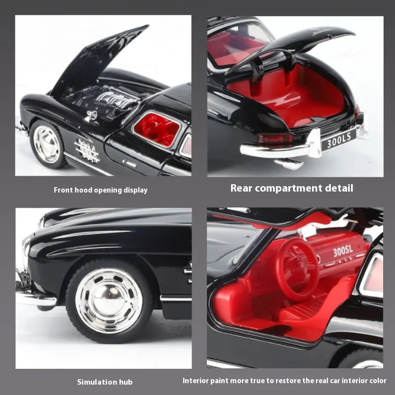 1:32 Mercedes Benz 300SL Classic Sports Racing Car Diecast Model Car Alloy Children's Toy Car Collections For Birthday Gifts Boy