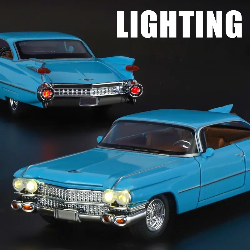 1/32 Scale Eldorado Biarritz Series Alloy Car Model with Sound Light Diecast Toy Vehicles Children Boy Birthday Gift Home Decor