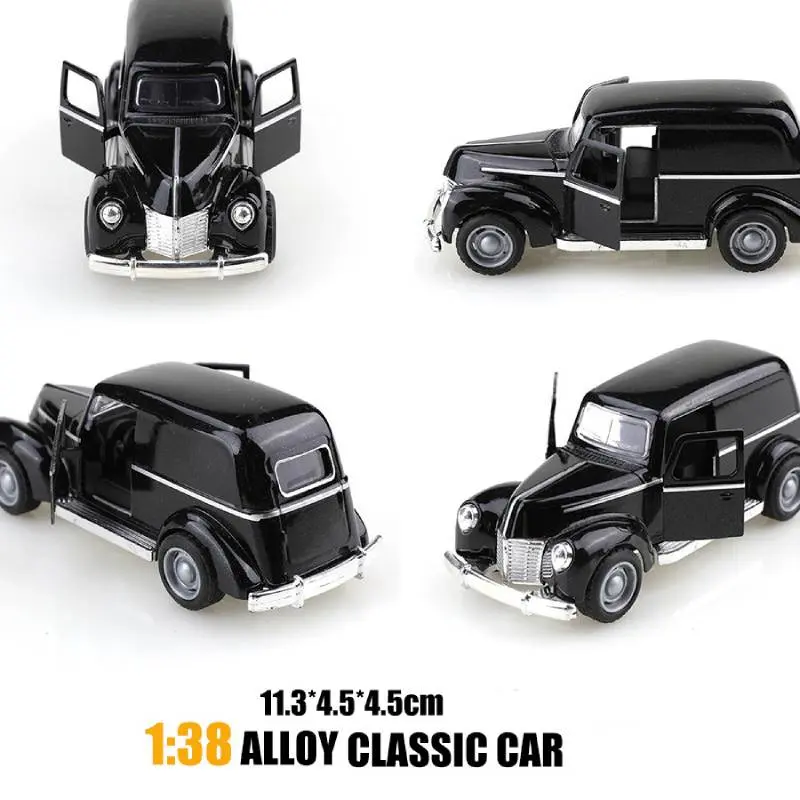 Mini Retro Alloy Classic Car Model 1:38 Simulation Metal Pull-Back Diecast Car Model Kids Toy Collection Decor Christmas Gifts