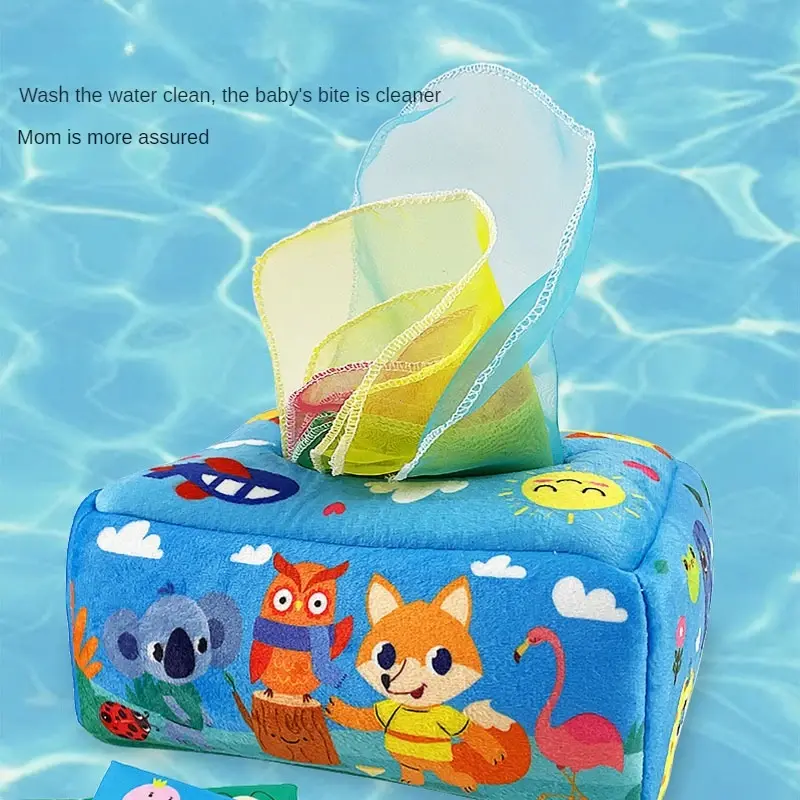 Baby Montessori Boxes Baby Toys Infant Pull Along Magic Tissue Box Montessori Toy 6-12 Months Development Sensory Toys Baby Game