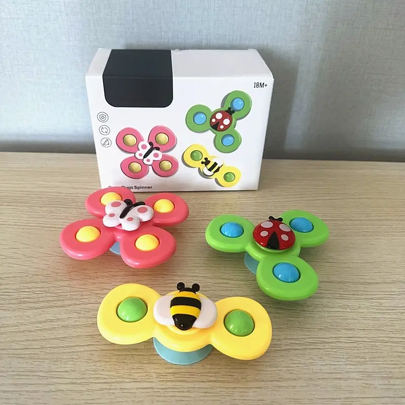 3PCS/set Baby Bath Toys For Boy Children Bathing Sucker Spinner Suction Cup Toy For Kids Funny Child Rattles Toddler Toys