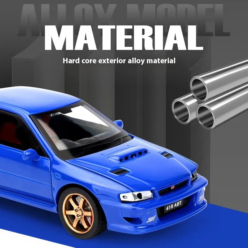 JDM 1:32 Subaru Impreza WRX STI Modified Vehicle Alloy Metal Diecast Model Car Sound & Light Fine Decorative Gifts For Boyfriend
