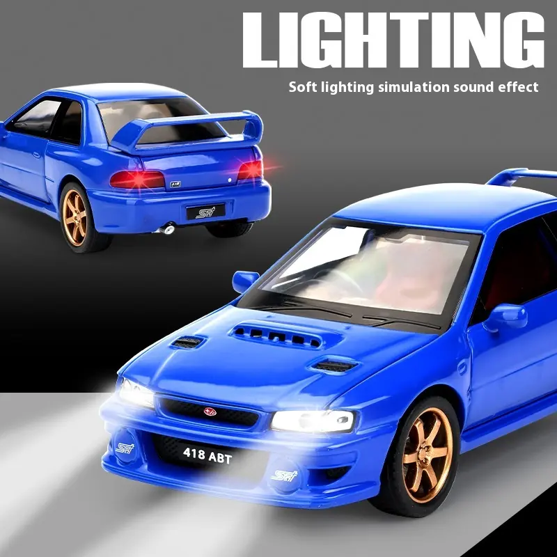 JDM 1:32 Subaru Impreza WRX STI Modified Vehicle Alloy Metal Diecast Model Car Sound & Light Fine Decorative Gifts For Boyfriend