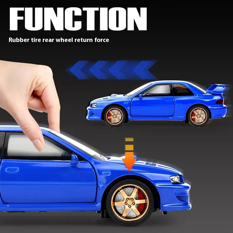 JDM 1:32 Subaru Impreza WRX STI Modified Vehicle Alloy Metal Diecast Model Car Sound & Light Fine Decorative Gifts For Boyfriend
