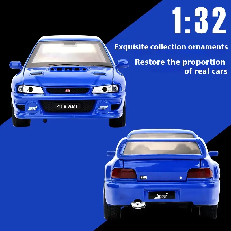 JDM 1:32 Subaru Impreza WRX STI Modified Vehicle Alloy Metal Diecast Model Car Sound & Light Fine Decorative Gifts For Boyfriend