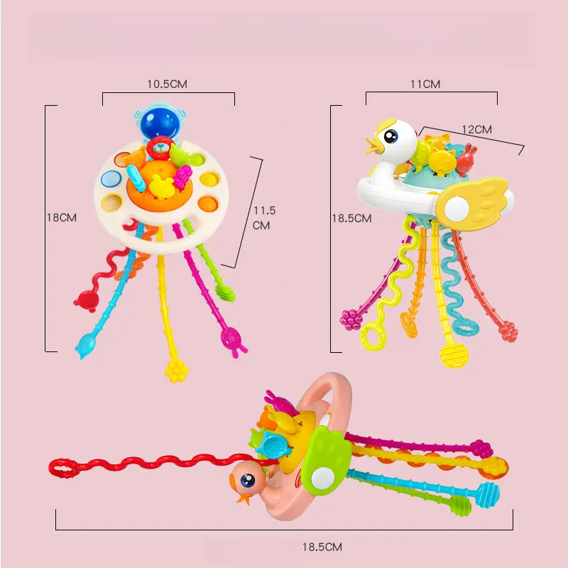 Baby Montessori Sensory Development Educational Toys Pull String Finger Grasp Training Early Learning Toy Teething BPA Free 1-3Y