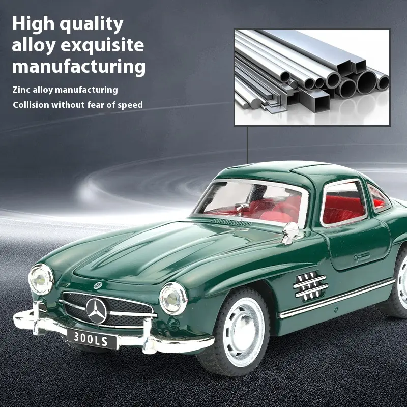 1:32 Mercedes Benz 300SL Classic Car Alloy Car Diecast Model Simulation Miniature Car Model Decorative Trendy Ornaments For Boy