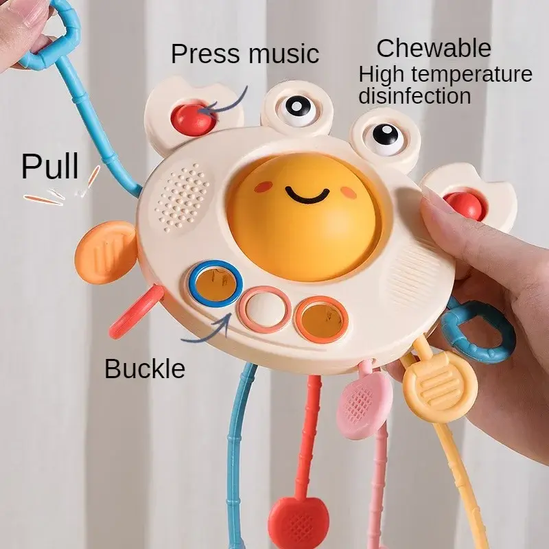 Montessori Pull String Sensory Toys Baby 6 12 Months Silicone Activity Toys Development Educational Toys for Baby 1 To 3 Years