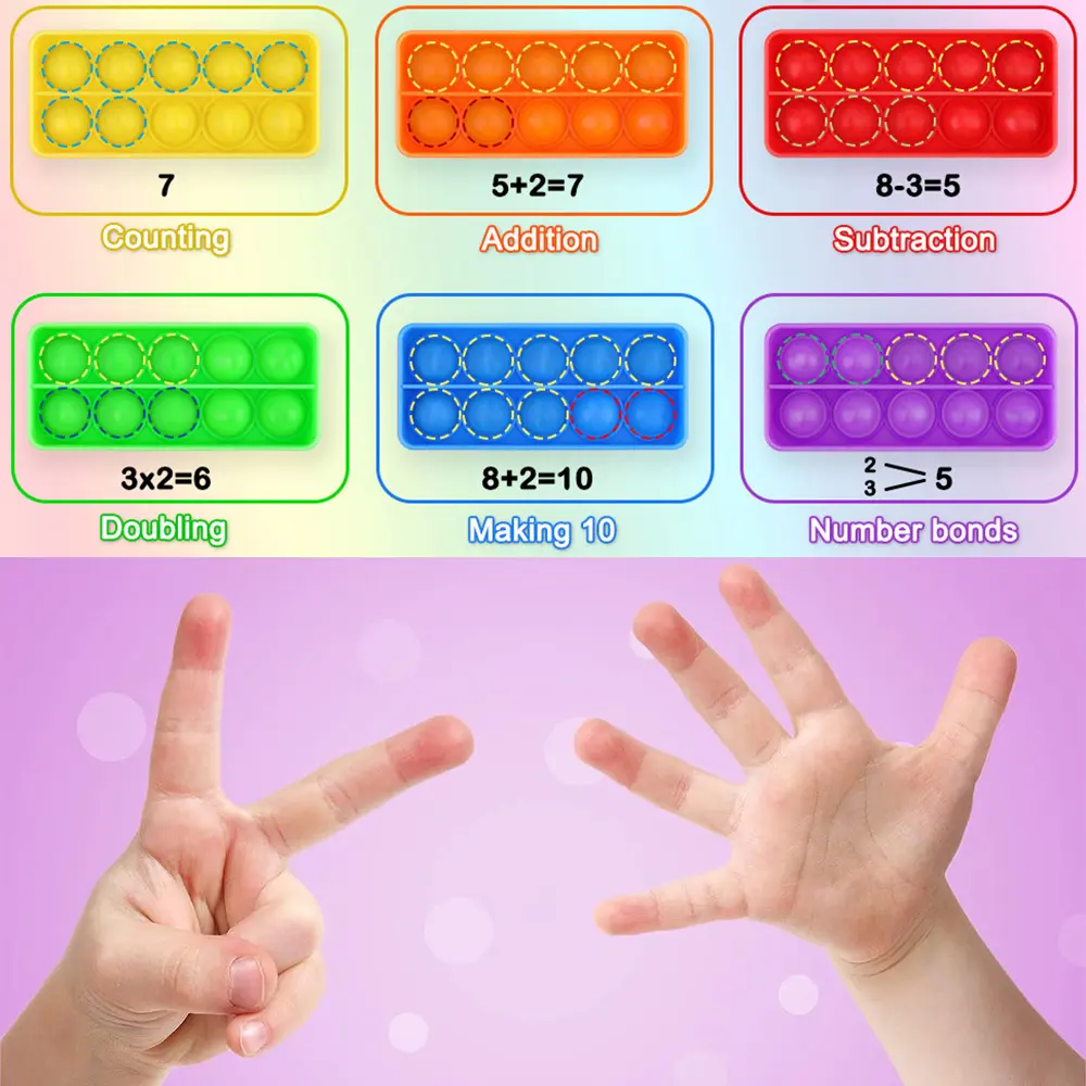 6pcs Ten Frames Math Games, Math Manipulatives Toys, Classroom Supplies Stationery Learning Toys for Kindergarten Kids
