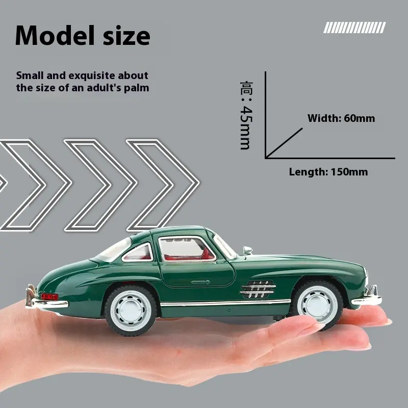 1:32 Mercedes Benz 300SL Classic Car Alloy Car Diecast Model Simulation Miniature Car Model Decorative Trendy Ornaments For Boy