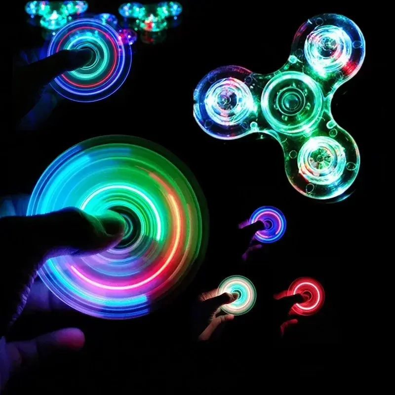 Light Fidget Spinner Hand Top Spinners Glow in Dark LED Light Spiner Finger Stress Relief  Interesting Toys Interesting Gift