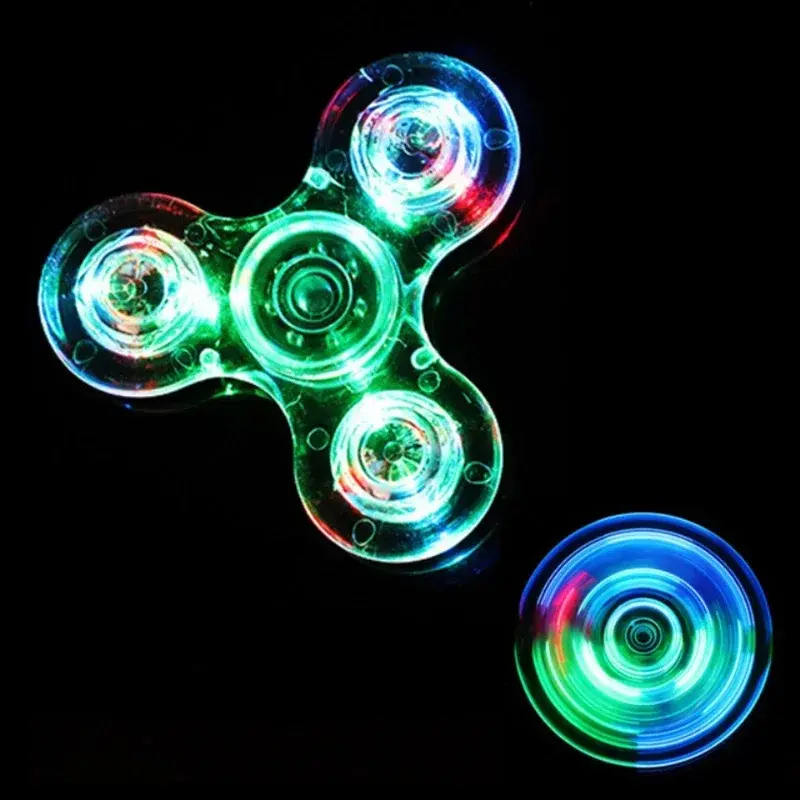 Light Fidget Spinner Hand Top Spinners Glow in Dark LED Light Spiner Finger Stress Relief  Interesting Toys Interesting Gift