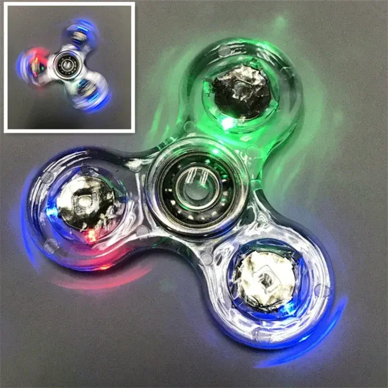 Light Fidget Spinner Hand Top Spinners Glow in Dark LED Light Spiner Finger Stress Relief  Interesting Toys Interesting Gift