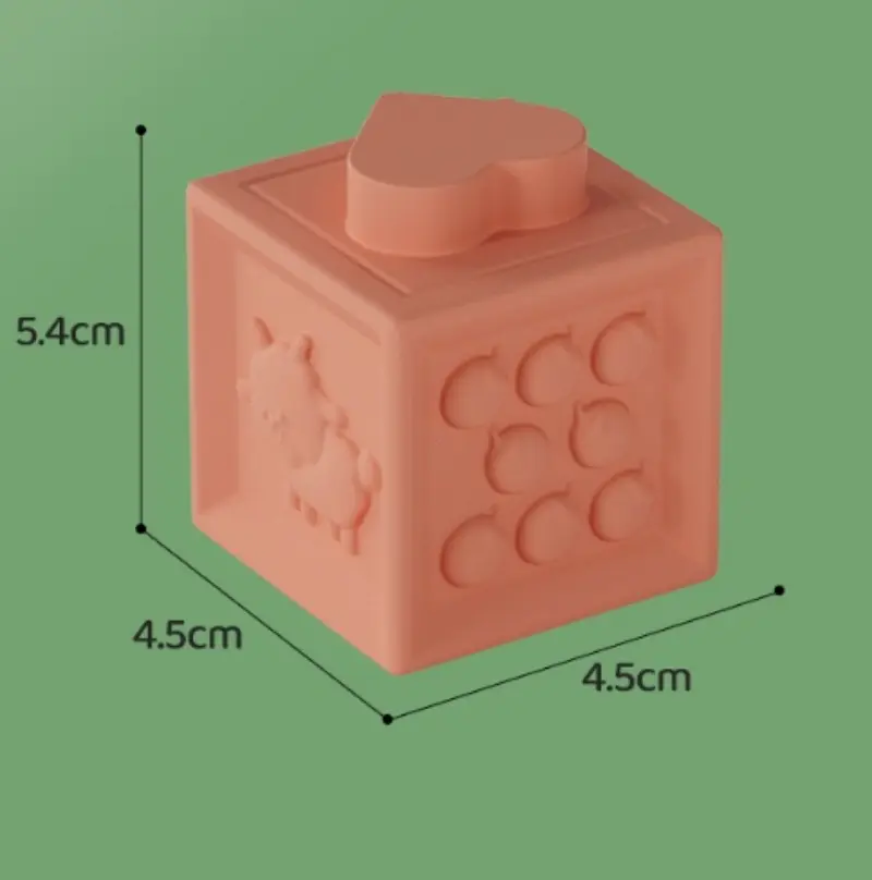 Montessori Toys for Baby Silicone Building Blocks Squeeze Babies Stacker & Teething Toys Early Learning Toy Toddler Boys Girls G