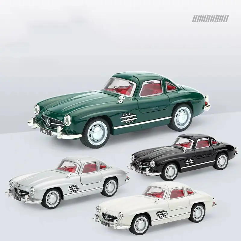 1:32 Mercedes Benz 300SL Alloy Classic Vintage car Model Car Model Diecast Metal Pull Back Sound Light Car For Children Gift ﻿