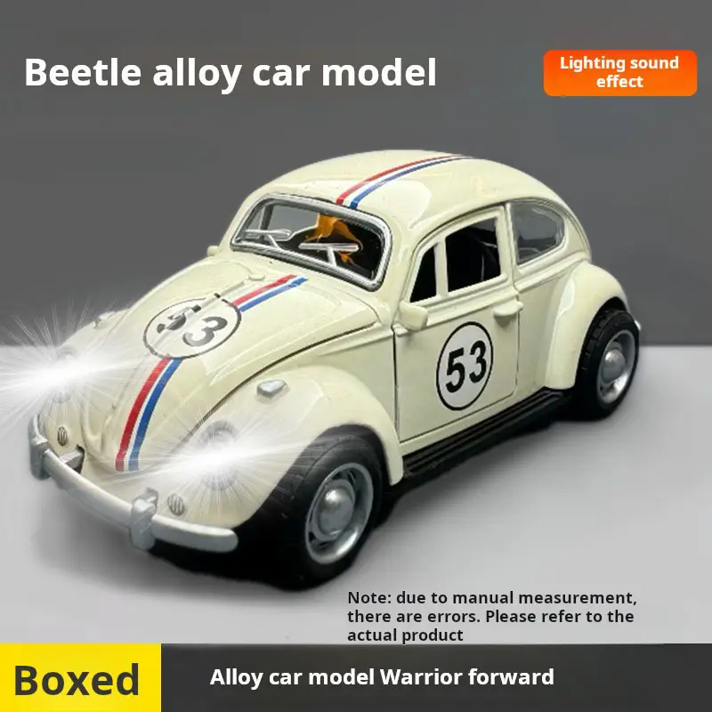 1:326 Alloy Classic Car Model Sound and Light Childrens Toy Car Ornaments Pull-Back Car Model Boy Toy Die-Cast Educational Toy