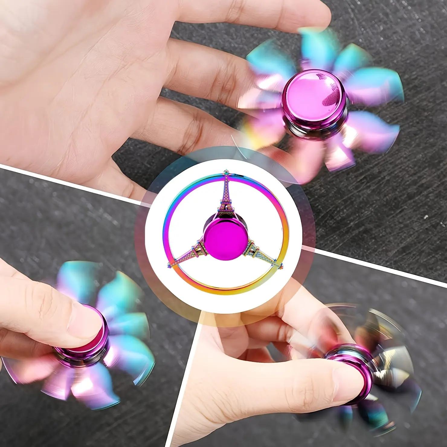 New Metal Rainbow Fidget Spinner Gradient Color R188 Mute Bearing EDC Hand Spinner Fingertip Gyro Anti-Anxiety Kids Adult Toys